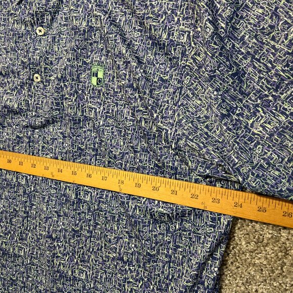 Donald Ross Sportswear Men's Size L Blue Patterned Polo Golf Shirt - Picture 10 of 11